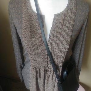 Coldwater Creek long sleeve boho V neck blouse